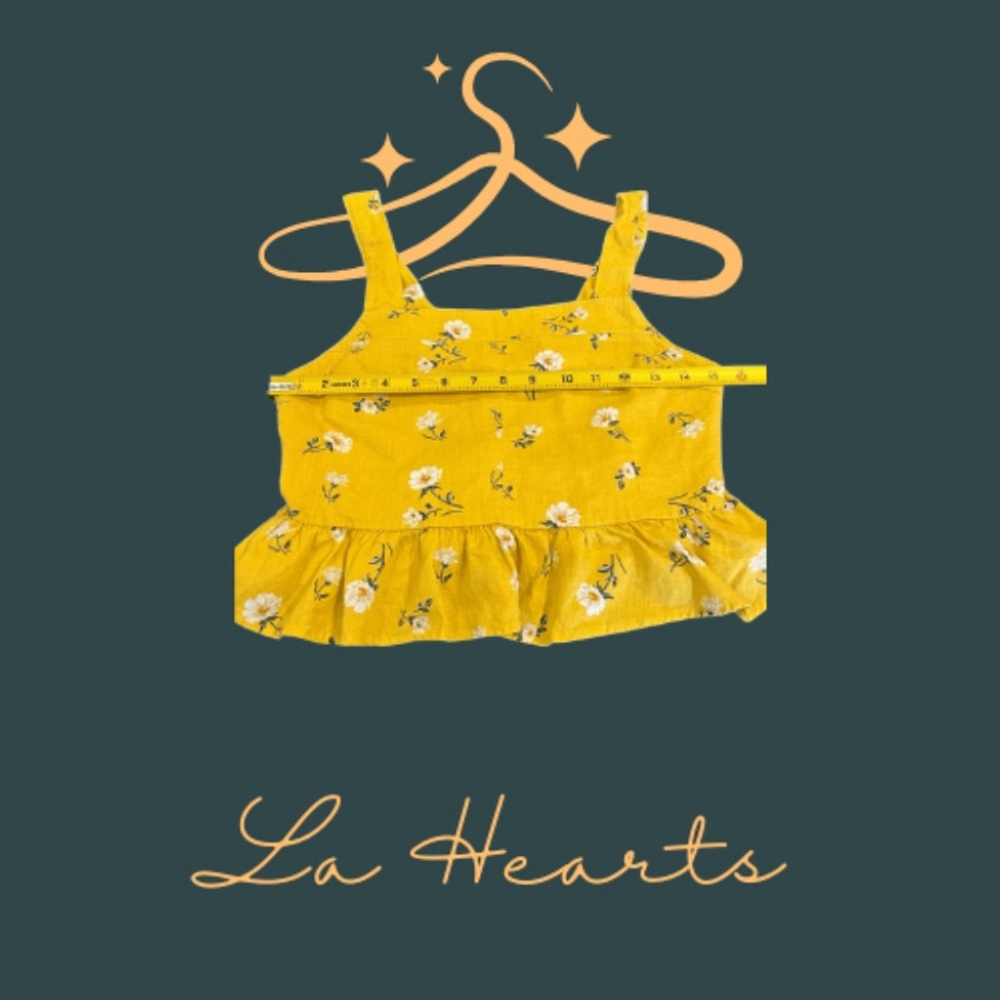La Hearts Sunny Yellow Floral Top